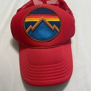 Aviator Nation All Seasons Circle Trucker Hat in Red OS
